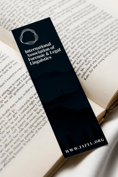 IAFLL branded bookmark - designed by BRAM