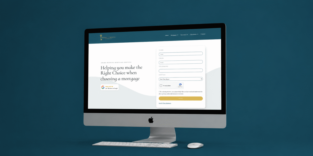 Right Choice Mortgages custom website - design by BRAM