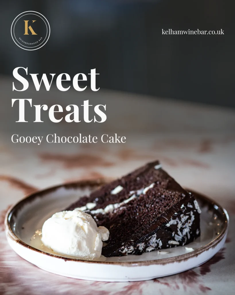 KWB social post promoting sweet treats and chocolate cake